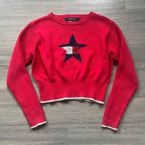 Tommy Hilfiger Red Cropped Sweater
